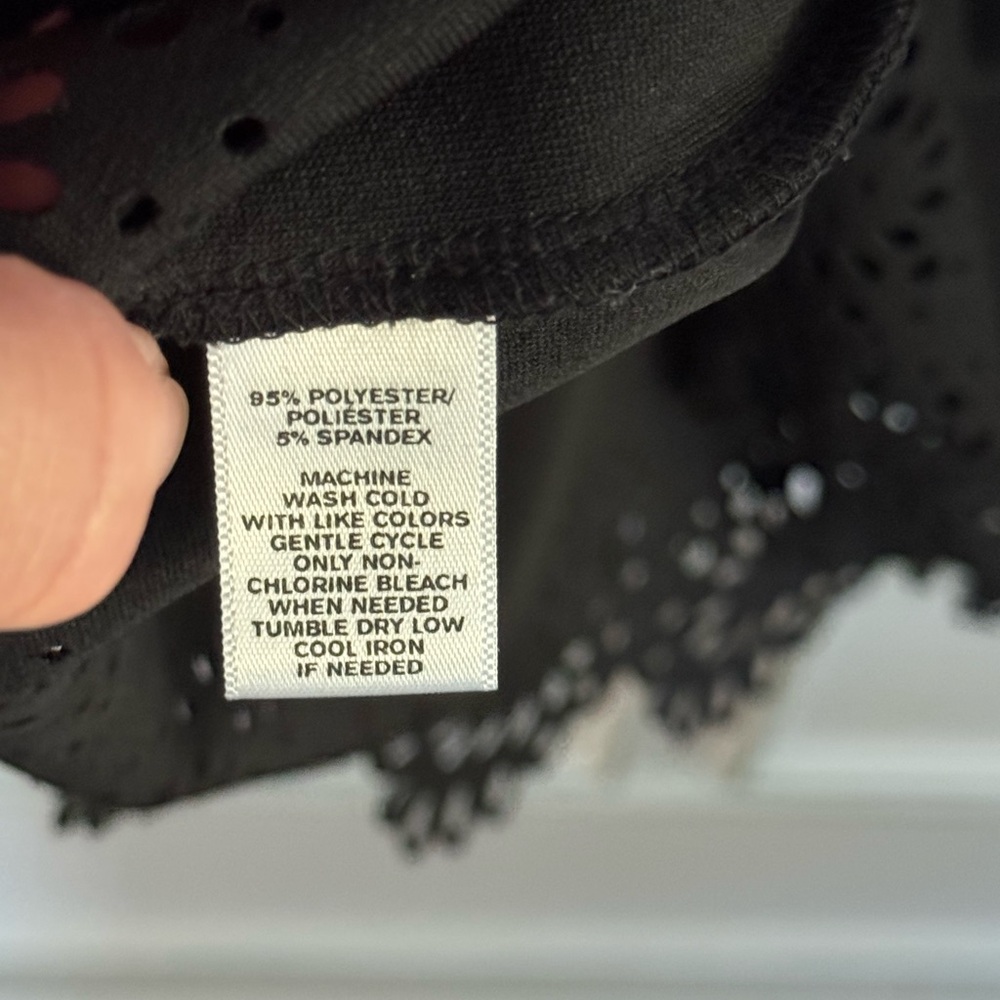 LOFT Black Tank Top with Lace Detail - Picture 4 of 5